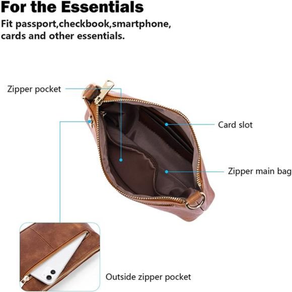 Small Crossbody Bag for Women Vegan Leather Wallet Purses Satchel Shoulder Bags - Picture 10 of 12